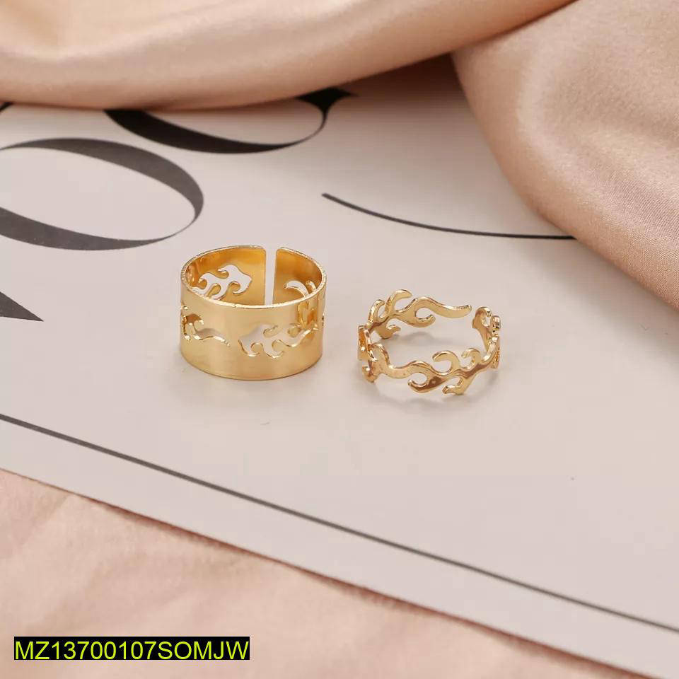 2 Pcs Trendy Couple Flame Rings - Image 5
