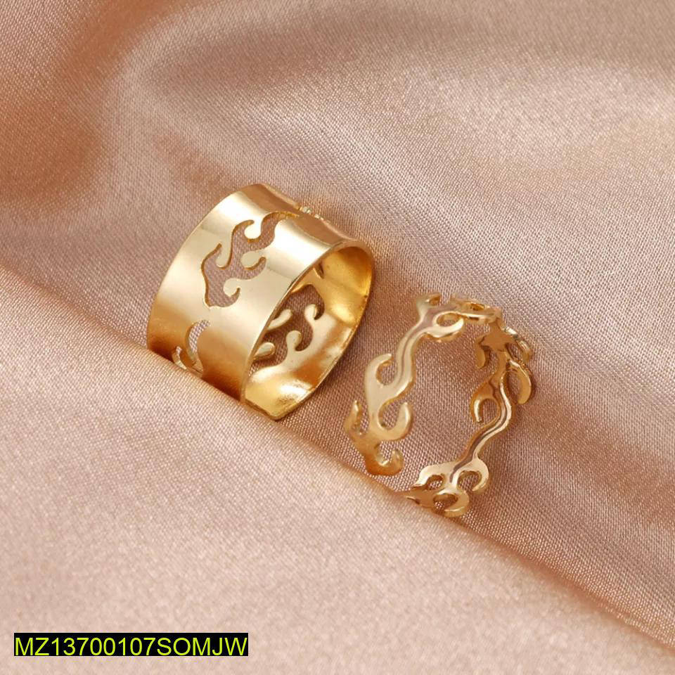 2 Pcs Trendy Couple Flame Rings - Image 4