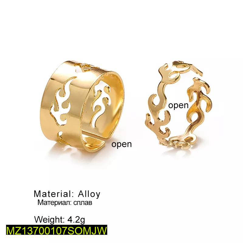 2 Pcs Trendy Couple Flame Rings - Image 3