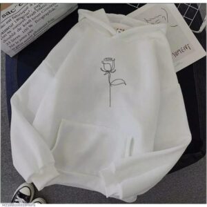 1 Pc Women's Stitched Fleece Printed Pullover Hoodie